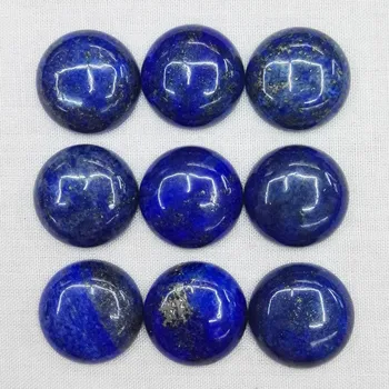 Móda lapis lazuli 20 MM 10pcs/veľa Prírodného Kameňa kolo Perličiek Kúzlo vysokej kvality kabíny cabochon korálky pre šperky, takže Veľkoobchod