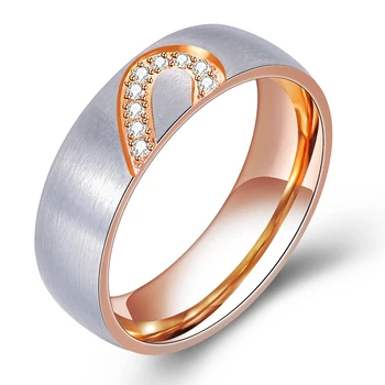 Móda láska srdce pár prstene pre ženy, mužov Milovníkov Darček Nehrdzavejúcej Ocele svadobné zapojenie CZ krúžok jedinečné šperky