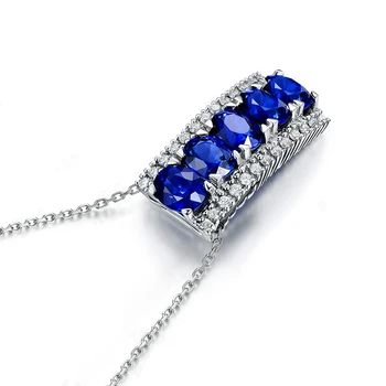 Móda Modrá Vintage Šperky Ženy, Svadobné Maxi Náhrdelník 10KT Biele Zlato Vyplnené CZ Zapojenie Prívesok Náhrdelníky NL0051