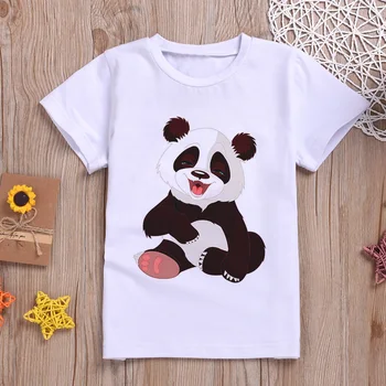 Móda, Nové T-shirt Dievča Panda Medveď Roztomilé Dievčatá T Shirt Chlapcov Unisex Tričká Bežné Krátky Rukáv Deti Tshirt Harajuku v Lete