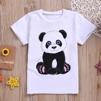 Móda, Nové T-shirt Dievča Panda Medveď Roztomilé Dievčatá T Shirt Chlapcov Unisex Tričká Bežné Krátky Rukáv Deti Tshirt Harajuku v Lete