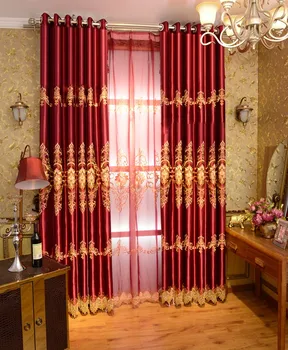 Móda Orientálna Vyšívané Žakárové Luxusné Červené Zatmenie Okno Opony Pre Lôžkoviny izba Obývacia izba Závesy Cortinas para sala