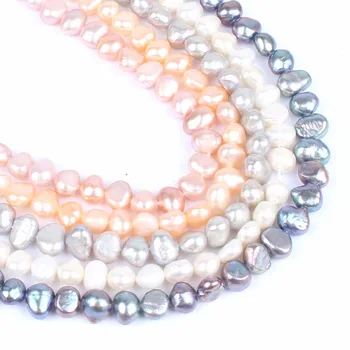Móda prírodné 6-7mm irregualar Tvar perlový náhrdelník Pre Ženy, Dievča, sladkovodné perlový náhrdelník šperky, takže urob si sám