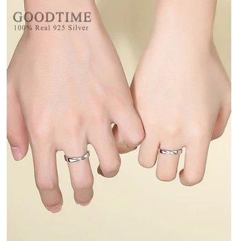 Móda Pár Krúžky Pre Milenca Reálne 925 Sterling Silver Prstene Snubné Prstene Na Spoločenské Šperky Príslušenstvo Valentine Darček