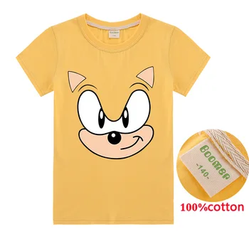 Móda Sonic The Hedgehog Chlapci Oblečenie Kreslený Štýl Dievčatá Letné Topy, Tričká Krátky Rukáv Tričko Bavlna Deti Roupas Camisetas