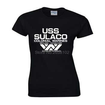 Móda USCSS Nostromo T-Shirt Cudzie USS blízkeho východu Colonial Marines Cudzincov Mimo Sveta krátke Rukáv Tričko Ženy Bavlny O Krk Tees