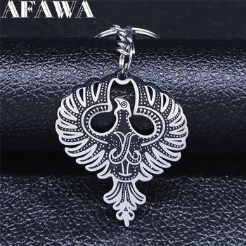 Móda Viking Eagle Nehrdzavejúcej Ocele kľúčenky Mužov, Strieborná Farba Keyring Šperky acero inoxidable joyeria mujer K9S02