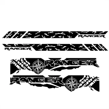 Móda zbadal dvere auta strane sukne prúžok grafický vinyl nálepka pre Ford Ranger batožinového priestoru pneumatiky grafické auto dekorácie príslušenstvo