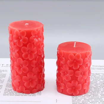 Módne HOBBY ručné kvet rezbárstvo sviečka formy valcové sviečky forme kutilov, sviečky foriem pre domáce dekorácie lz27