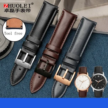Módne kožené hodinky s mužským vhodné pre FS4735 FS4812 ME3052 3054 22 mm watchband nakupovanie zadarmo