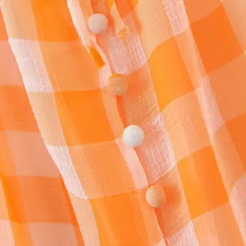 Módne letné šaty žien vintage koberčeky krátke mini šaty žena sexy orange krátky rukáv A-line elegantné party šaty vestidos