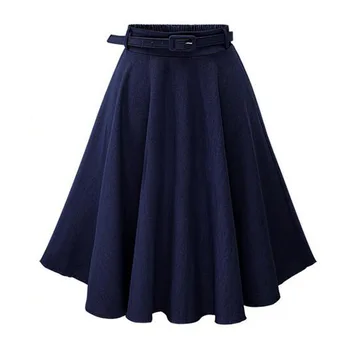 Módne Oblečenie pre Ženy Sukne dámske Vysoký pás strednej dĺžky denim sukne, tenké A-line wild voľné sukne bežné skirt1