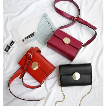 Módne tašky pre ženy, luxusné kabelky dizajnér reťazca kabelka malé červené PU kože ručne taška crossbody taška pre ženy
