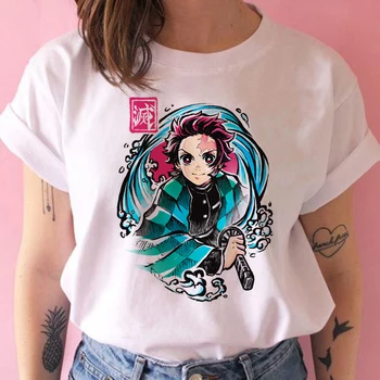Módne Tričká Demon Čepeľ Slayer Tlač Dievča Tričko Harajuku Plus Veľkosť Ženy Šaty, Topy T-Shirt Príčinné O-krku Žena T-shirt