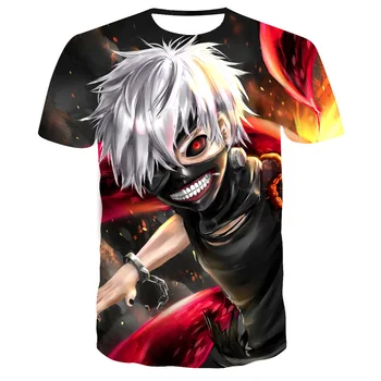 Módne tričká Tokio Vlkolak T shirt Mužov Krvi Tshirts Bežné Ken Kaneki Tričko Tlač Japonskom Anime Šaty Cosplay Tričko Printed