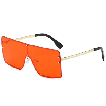 Módne Značky Dizajnér Námestie slnečné Okuliare Ženy, Muži, Jeden Kus Nadmerné Slnečné Okuliare Retro Dámy UV400 Kovovým Rámom Slnečné okuliare