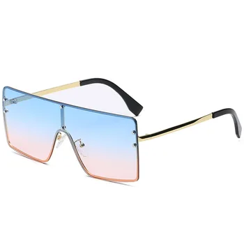 Módne Značky Dizajnér Námestie slnečné Okuliare Ženy, Muži, Jeden Kus Nadmerné Slnečné Okuliare Retro Dámy UV400 Kovovým Rámom Slnečné okuliare