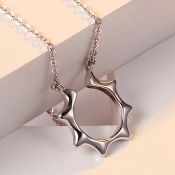 Módne Šperky, Prívesky, Náhrdelníky Pre Ženy Slnko dizajn v Tvare Pevnej 925 Sterling Silver Chain Náhrdelník Výročie Svadby Darček
