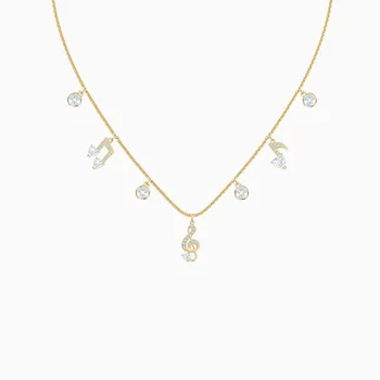 Módne Šperky SWA Nové PRÍJEMNÉ NÁHRDELNÍK Klasické A Elegantné notového Dekoratívne Zlatý Náhrdelník Ženské Romantické Šperky Darček