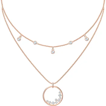 Módne Šperky Vysokej Kvality SWA1:1, Klasické Geometrické Bije Crystal Kolo Raketa Náhrdelník, Romantický Darček k Narodeninám Pre Ženy
