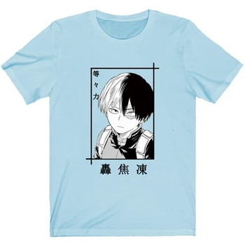 Môj Hrdina Akademickej obce Japonské Anime T-shirt Okrúhlym Výstrihom, Krátke Rukávy, Unisex Oblečenie