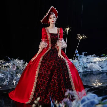 Môže byť Prispôsobený 2020 Vianočné Červená a Čierna Výkon Party Šaty Dráma Fáze Show Kráľovná Kostým