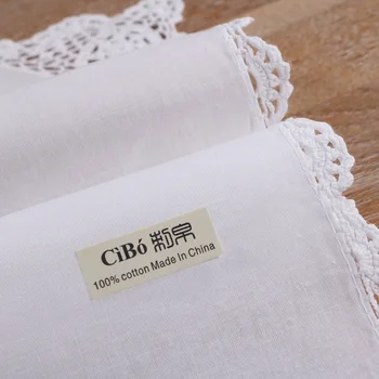 N042-20 : 12 kusov Bielej Bavlny ručne háčkované čipky tabuľka obrúsok Večera Obrúsky