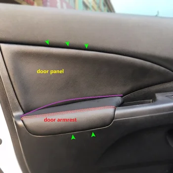 Na Honda CRV 2012 2013 2016 2017 4PCS Interiéru Mikrovlákna Kožené Dvere Auta Panel Kryt lakťovej opierky Ochranné Výbava