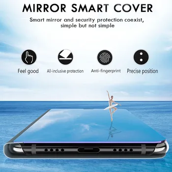 Na Počesť 10x Lite Prípade, Smart Mirror Flip puzdro Pre huawei Honor 10x Svetlo, 10 X Honor10x 10XLite Stojan Magnetický Kryt Telefónu Coque