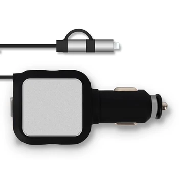 Nabíjací Adaptér Micro USB Zdvíhateľnej Kábel Multi-funkcia Auto Nabíjačka NC99