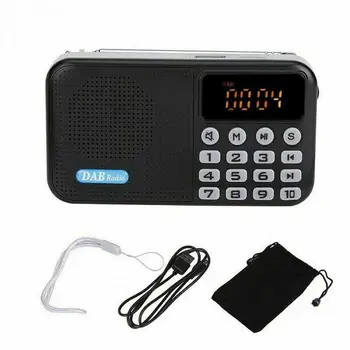 Nabíjateľná LCD Displej Digitálny DAB+FM BT4.0 TF Rádio Prehrávač Mini Prenosný MP3 Rádio, Bluetooth Reproduktor Vrecku Digitálne Rádio DAB