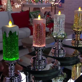 Nabíjateľné LED Flameless Sviečka Svetlá Vianoce, Nový Rok Sviečky Led Svetlá Čaj Veľkonočné Vody pri sviečkach S Lesk Nepremokavé