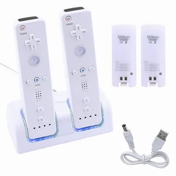 Nabíjačka Pre Wii Batérie Dock Držiak Na Diaľkové Ovládanie Nabíjateľné Batérie Diaľkové Ovládanie Spínač Pre Ovládač Hra Príslušenstvo