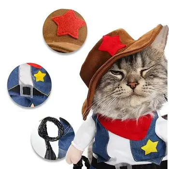 NACOCO Kovboj Psa Kostým s Klobúk Psie Oblečenie Halloween Kostýmy pre Mačky a Malých Psov