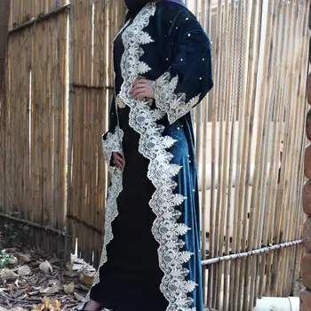 Nadmerné veľkosti 4XL Móda Čipky, výšivky moslimských abaya žena plnej dĺžke modlitba diamond lištovanie islamskej cardigan rúcha pás F952