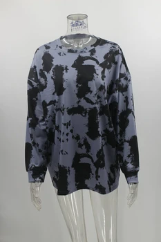Nadrozmerná Tie Dye Tlač Hoodie Ženy Voľné Bežné Pulóver Topy 2020 Nové Jeseň Zima Dlhý Rukáv Harajuku Streetwear Mikina