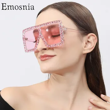 Nadrozmerné Diamond Slnečné Okuliare Ženy 2020 Luxusné Námestie Odtiene Veľký Rám Ženy Muži Slnečné Okuliare Módne Značky Dizajnér Okuliare