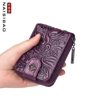 NAISIBAO Nové Originálne Kožené kabelky Luxusné módne Mini peňaženka Razba kožené peňaženky, kabelky Multi-card pozíciu peňaženky