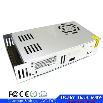 Najlepšia kvalita 36V 16.7 NA 600W Prepínanie Napájanie Ovládača 110V 220V AC Vstup na DC36V SMPS pre Stepper CNC CCTV Motor Led lampa