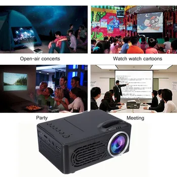 Najnovšie 7500 Lúmenov 1080P HD LED Prenosný Projektor, 320x240 Rozlíšenie Multimediálne Domáce Kino, Film Beamer Video Divadlo