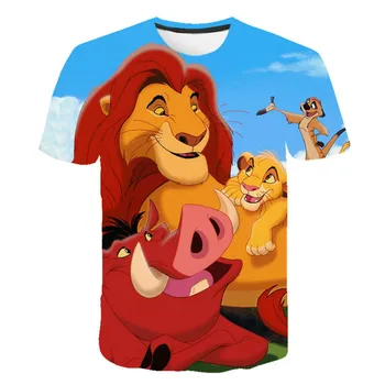 Najnovšie krásne lev dobrej-hľadá cartoon T-shirt, chlapci a dievčatá móda tlačené detské tričko, detské vrchné oblečenie