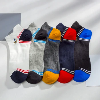 Najnovšie mužov loď ponožky farby zodpovedajúce pruhy mužov darček trend bežné ponožky pánske čistej bavlny letné ponožky
