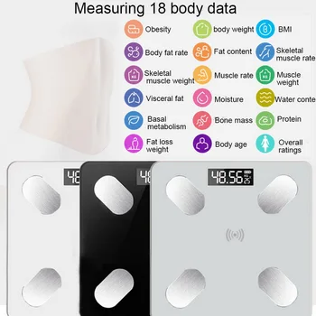 Najnovšie Smart telesný Tuk Stupnice, LCD Digitálne Bezdrôtové Bluetooth BMI Hmotnosť Monitor Zdravia Analyzer Fitness schudnúť Nástroje Rozsahu&