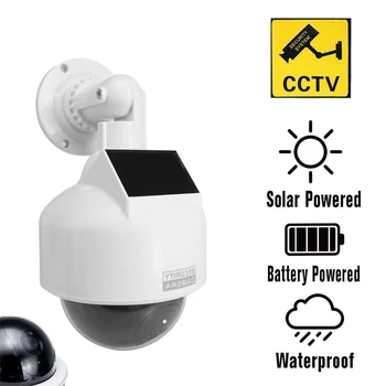 Najnovšie Solárnej Energie Falošné Kamery Figuríny Vonkajšie Vnútorné Dome Nepremokavé Simulovať Kamerové Led Svetlo CCTV Kamery