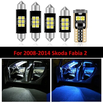 Najpredávanejšie 16 Ks Auto Interiérové LED Svetla Kit Čítanie Žiarovky vhodné Pre 2008-Skoda Fabia 2 MK2 MK II Mapu Dome Cargo Dvere Lampa