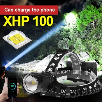 Najviac svetlé XHP100 Led Svetlomet Dobíjacie Usb Svetlomety XHP70.2 Požičovňa svetlomet použiť 18650 batterys camping vedúci svetlo lampy