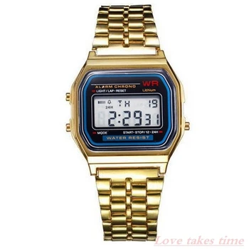 Najznámejšie Značky JW Digitálne LED Hodinky 2019 Luxusné Bežné Šport Gold Nerezové náramkové hodinky Hodiny Muži Ženy Quartz Hodinky xfcs