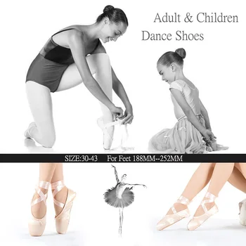 NANCY TINO Dieťaťa a Dospelých Ružová Balet Pointe Tanečné Topánky Dámy Professional s Saténové Stuhy Klasiky Deti Žena Topánky
