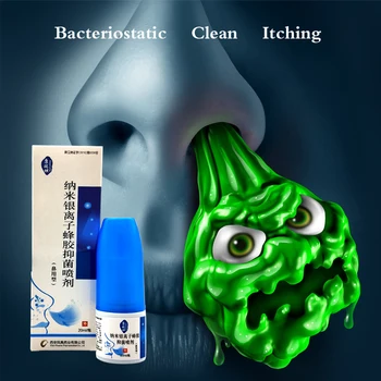 Nano Silver Ion Propolis Antibakteriálne Nosový Sprej Liek Rinitída zápal vedľajších nosových dutín Nosa Sprejová Fľaša Anti-chrápať Prístroje 20ml