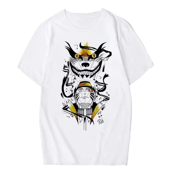 Naruto Módne Japonské Anime T Shirt Ženy Sasuke Legrační Karikatúra T-shirt Bežné Pohode Streetwear Tričko Pár Hip Hop Topy Čaj
